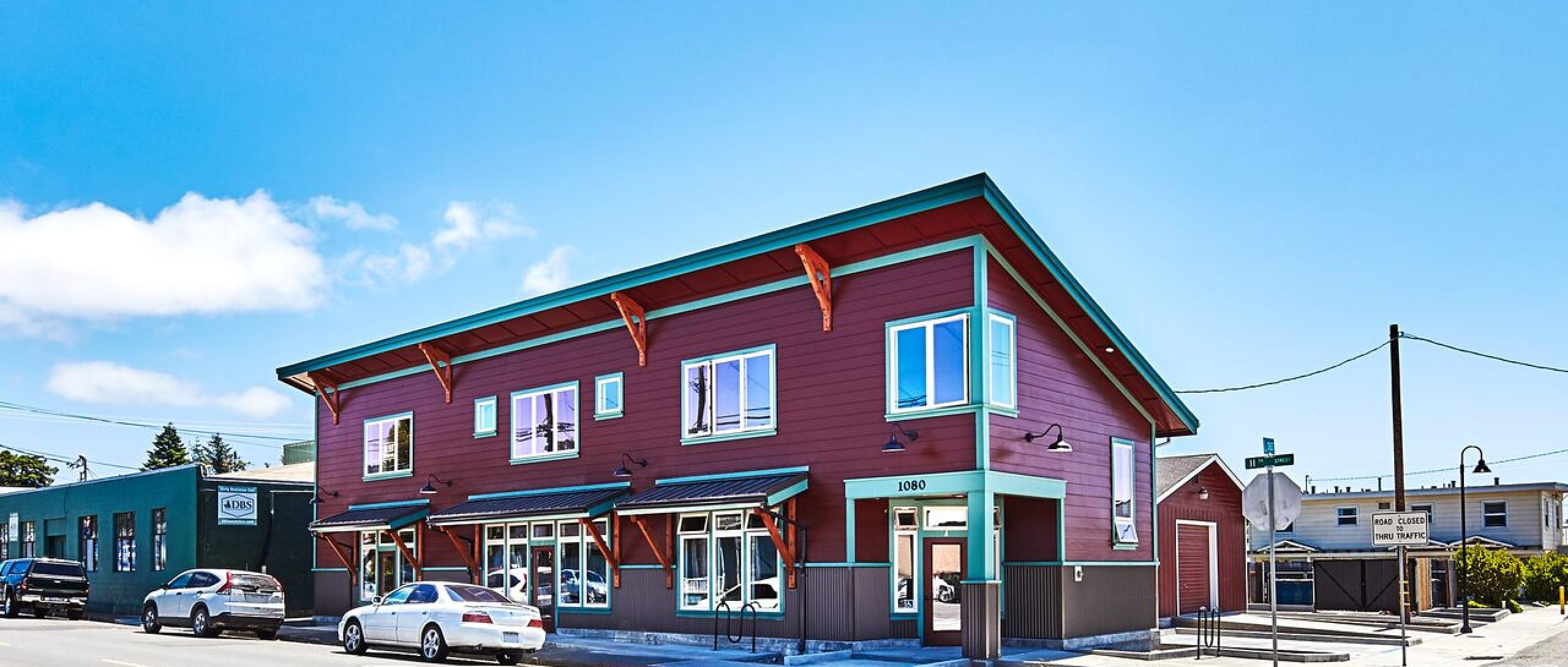 3-Suite Office Building in Arcata, CA.  Burgandy with Teal Trim beautiful Space
